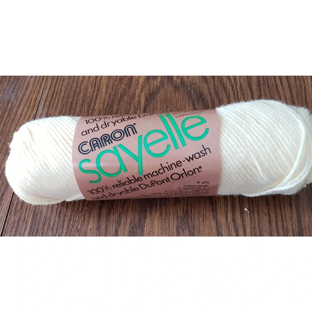Caron Sayelle Vintage 4 Ply Baby Yellow Worsted Yarn Skein